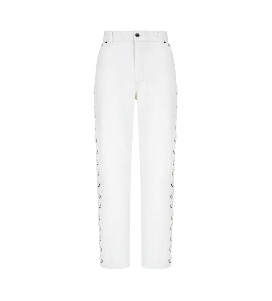 Spodnie ze sznurowaniem off-white denim — alt