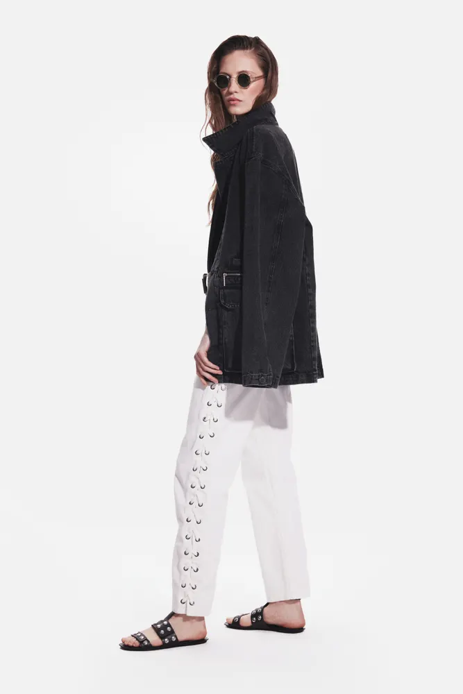 Spodnie ze sznurowaniem off-white denim 6
