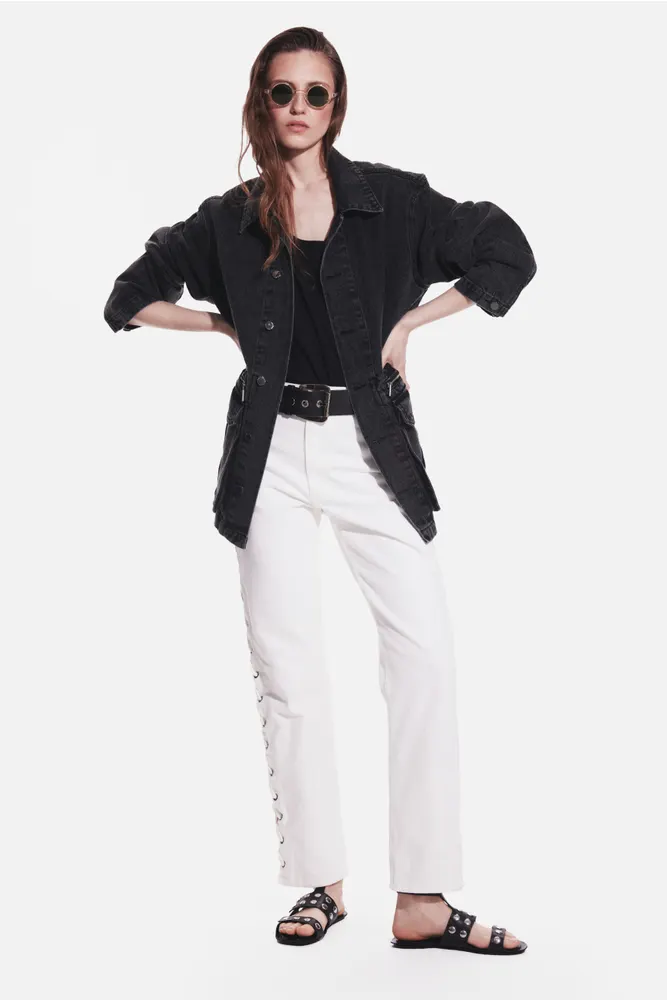 Spodnie ze sznurowaniem off-white denim 7