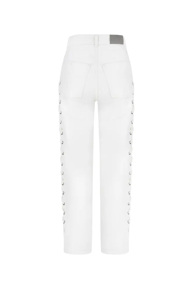 Spodnie ze sznurowaniem off-white denim 9